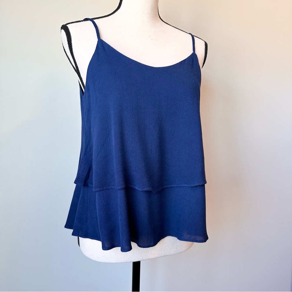 Francesca’s | Blue Layered Ruffled Cami Top - Picture 3 of 10